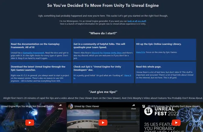 Ugh I Guess I Want To Move From Unity To Unreal Dot Com